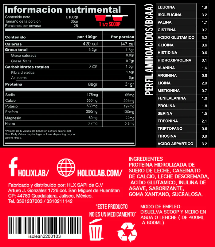 Holix-Lab-Isolean-1.1kg-informacion-nutrimental